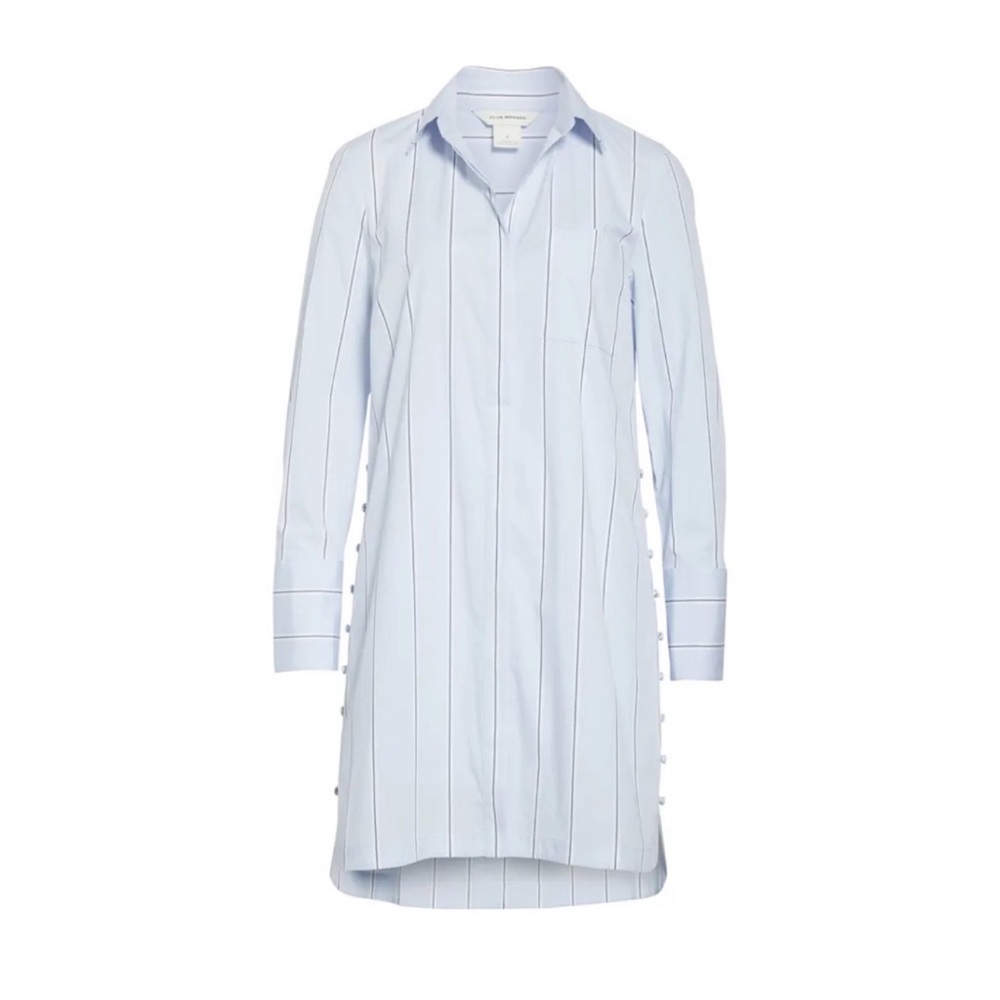 Club Monaco Striped Mini Dress in Blue and White - Picture 4 of 6